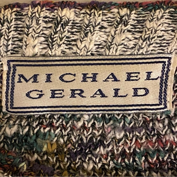 Vintage Michael Gerald Sweater Size XL Knit Pullover Geometric 90s Crewneck - Picture 2 of 10